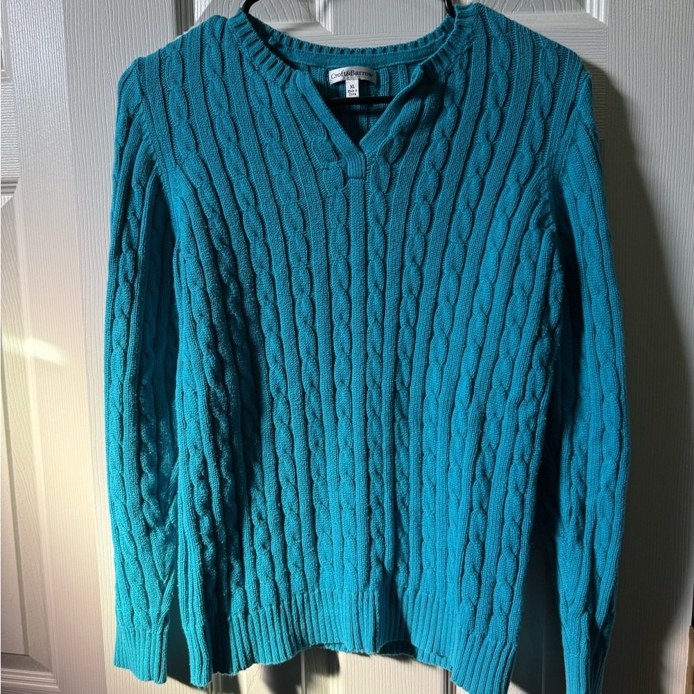 Croft & Barrow Women’s V-Neck Sweater in Teal